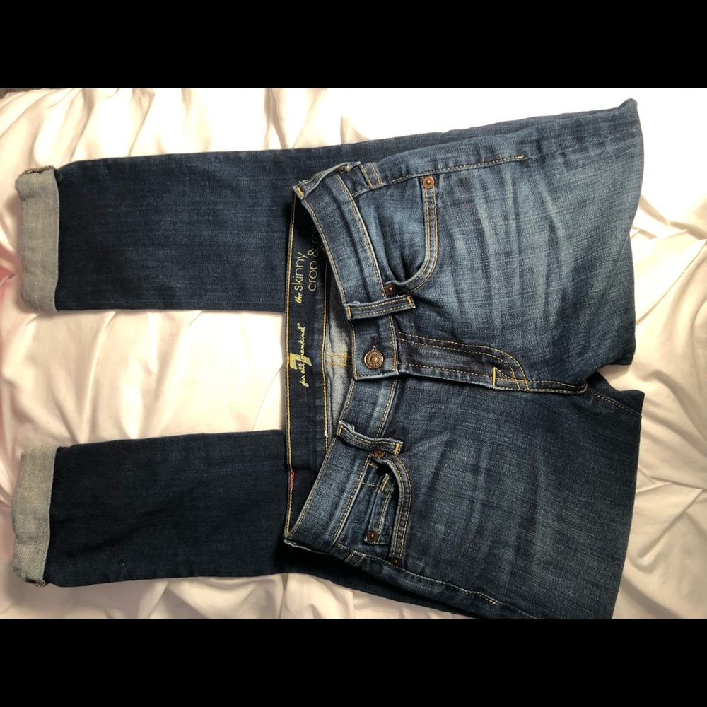 7 For All Mankind Skinny Crop and Roll Jeans - Picture 3 of 4
